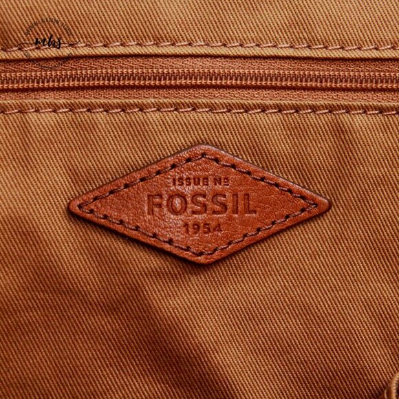 Fossil Stripe Textile Leather Trim Shoulder Handbag - Picture 14 of 14